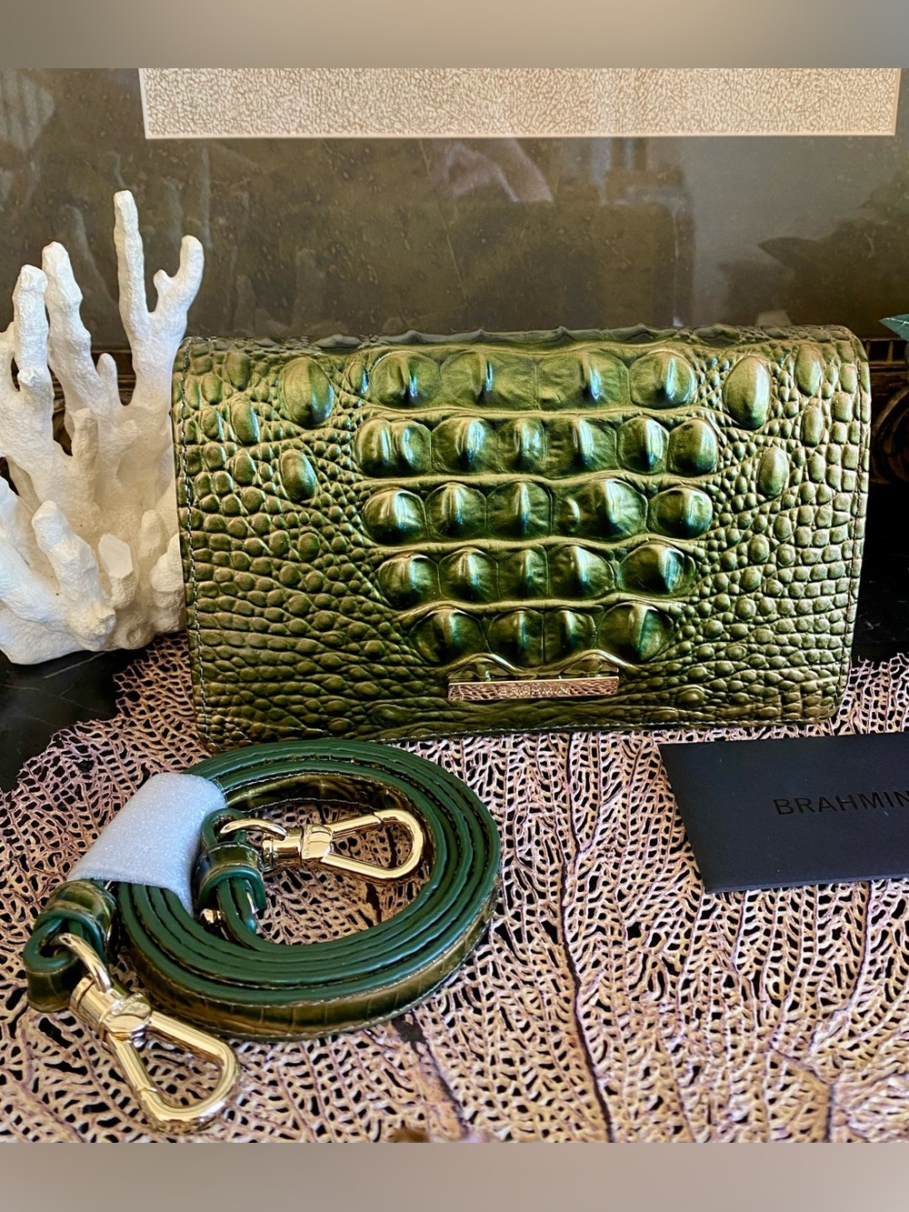 Brahmin MINUETTE Croc Embossed Crossbody